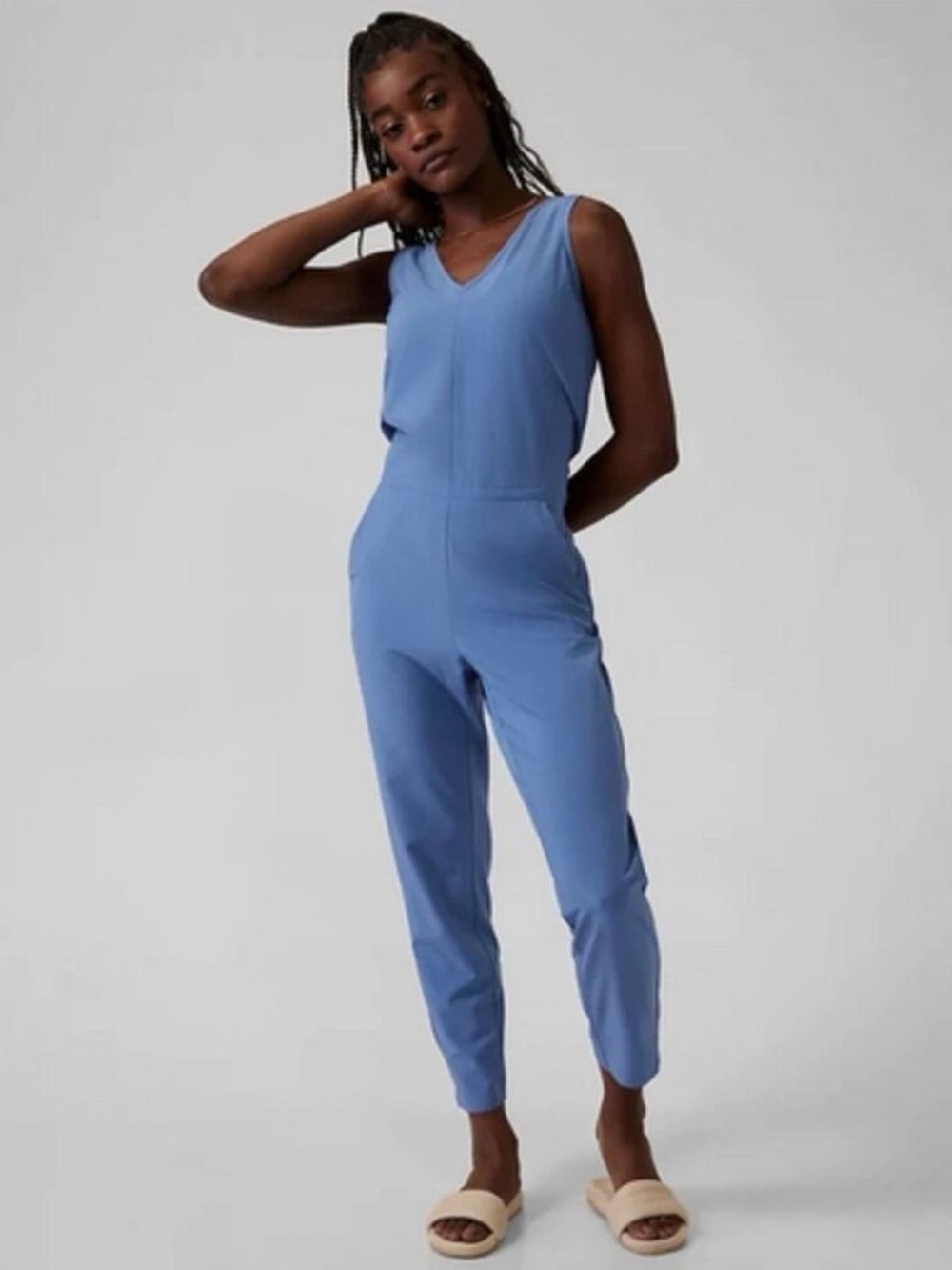Athleta Brooklyn Jumpsuit In Cottage Blue Size 
6